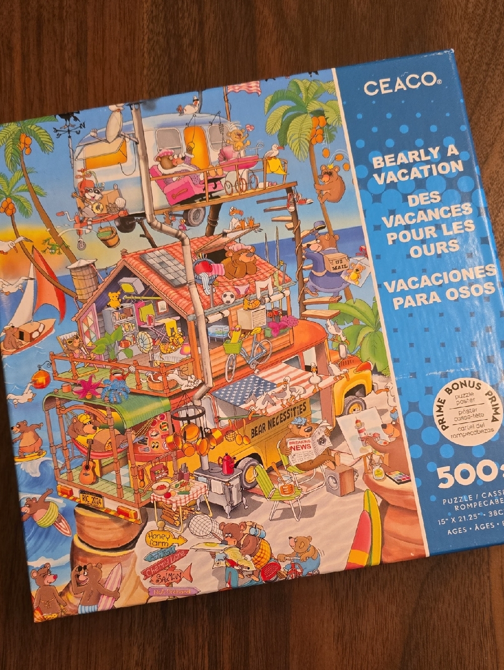 Ceaco Bearly A Vacation 500-Piece Puzzle - Colorful